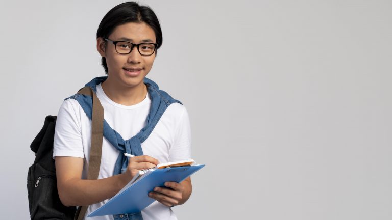 Student ready for schoolwork